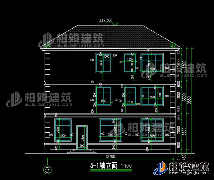 背立面图